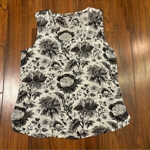 FLAX 100% linen white/black/grey floral lightweight tank top